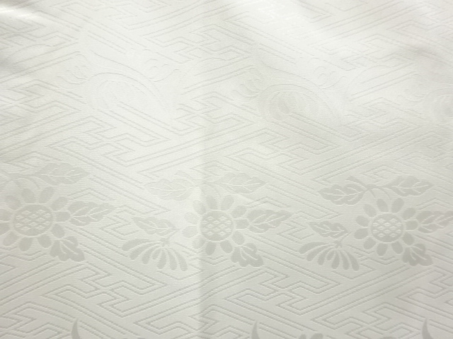  花模様織出し単衣長襦袢